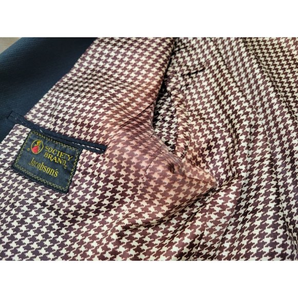 Vintage‎ 70s Society Brand Black Polyester Leisure Sport Coat sz 40? - Picture 10 of 12